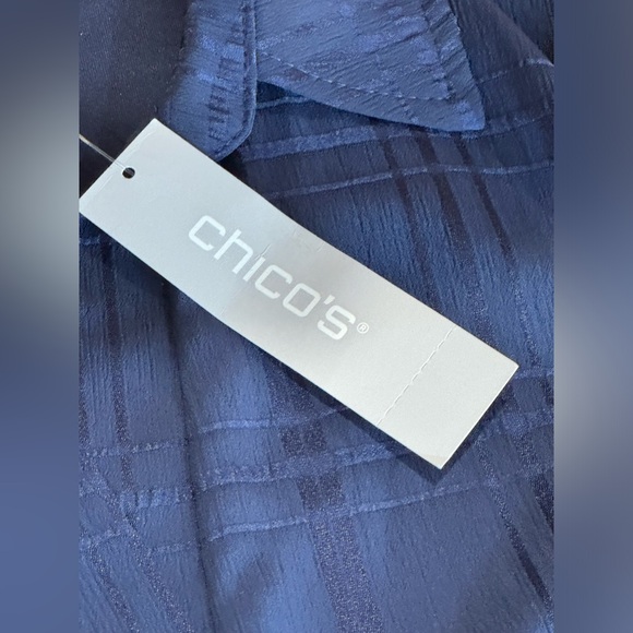 London Times by Chico’s Flutter Sleeve Solid Navy Dress - Picture 11 of 13